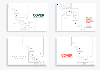 Geometric shapes on brochure template. Abstract geometry shape background. Vector collection