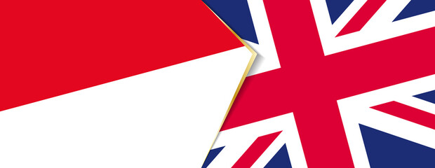 Monaco and United Kingdom flags, two vector flags.