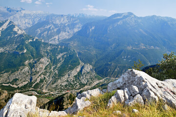 Fototapeta na wymiar The deep gorge of the Tara River on the border of Montenegro and Albania