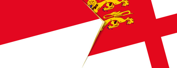 Monaco and Sark flags, two vector flags.