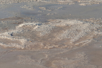 Close up of raw salt.Background of salt.