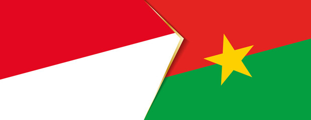 Monaco and Burkina Faso flags, two vector flags.