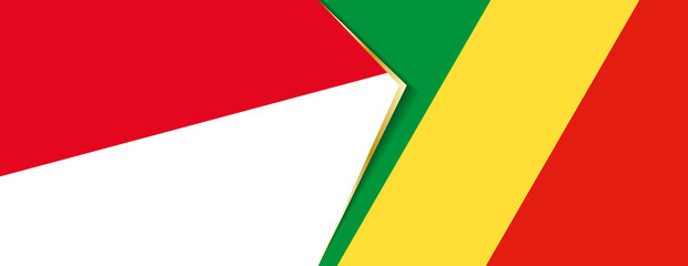 Monaco and Congo flags, two vector flags.