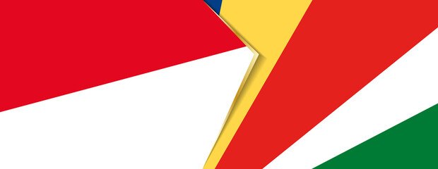 Monaco and Seychelles flags, two vector flags.