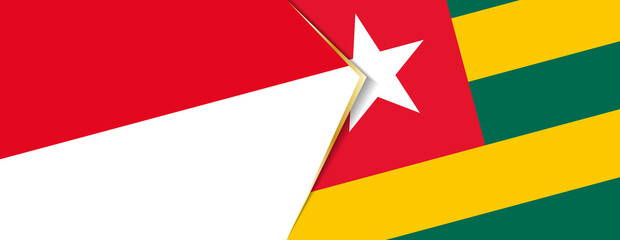 Monaco and Togo flags, two vector flags.
