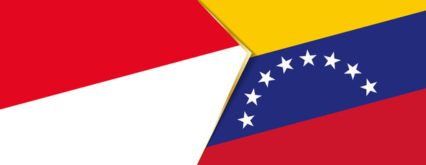 Monaco and Venezuela flags, two vector flags.
