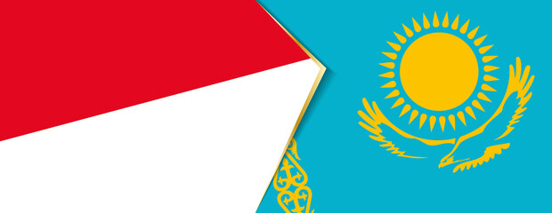 Monaco and Kazakhstan flags, two vector flags.