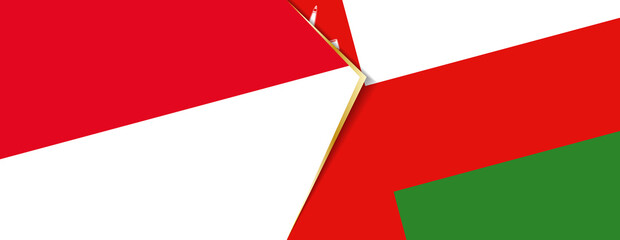 Monaco and Oman flags, two vector flags.