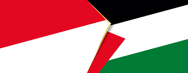 Monaco and Palestine flags, two vector flags.
