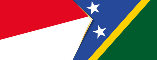 Monaco and Solomon Islands flags, two vector flags.