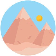 
Moon with mountains showcasing beautiful scene of landscape icon
