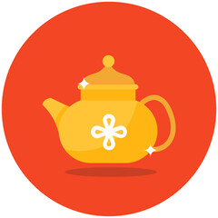 
A pot with handle concept of teapot icon 
