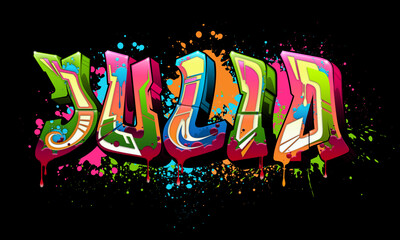 Julia Graffiti Name Design - obrazy, fototapety, plakaty