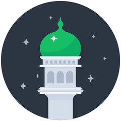 
Modern style icon of mosque dome 

