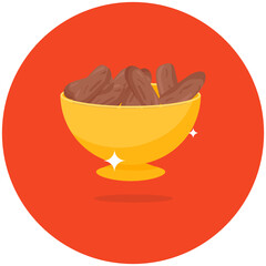 Traditional food bowl icon, flat vector of food container 