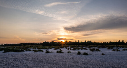 sunset over the beach