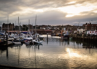 marina at dusk