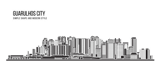 Obraz premium Cityscape Building Abstract shape and modern style art Vector design - Guarulhos city (Brazil)
