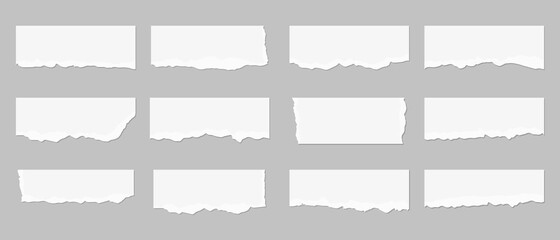Obraz premium Torn paper set. Set of ripped paper. Vector illustration.