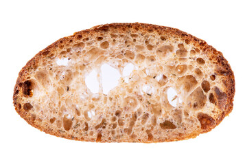 Wheat bread sliced isolated on white background.