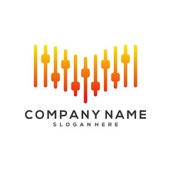 equalizer book vector logo template