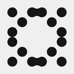 Fototapeta premium Abstract Cross Pattern Dots Logo generative computational art illustration