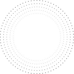 Halftone dots in circle form. round logo . vector dotted frame . design element