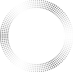 Halftone dots in circle form. round logo . vector dotted frame . design element