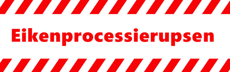 Stop Pine or Oak processionary marching Caterpillar moth Waring procession OPM signs Tiny hairs allergic reaction Poisonous banner Vector tree lind Beware sign Nest, swarm of thaumetopoea processione