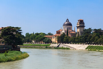 Fototapeta na wymiar View of San Giorgio in Braida in Verona. Italy.