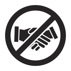 Flat vector handshake prohibited sign for apps or websites