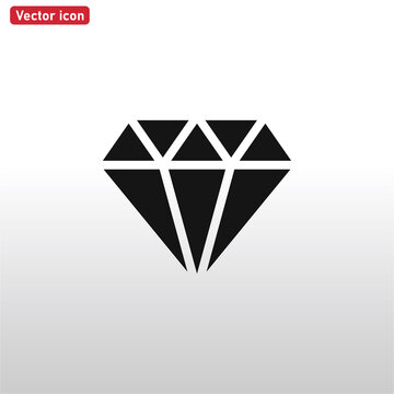 Diamond icon vector . Jewel sign . Crystal