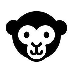 
A monkey face icon in glyph vector design 
