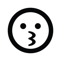 Fototapeta premium Face Throwing a Kiss emoji vector icon. filled flat sign for mobile concept and web design. Kissing face emoticon glyph icon. Symbol, logo illustration. Vector graphics