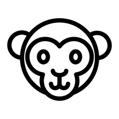 
A monkey face icon in glyph vector design 
