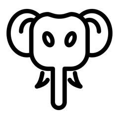 
Filled vector design of elephant animal face 
