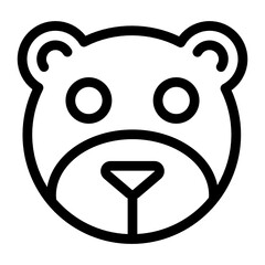 
Filled vector design of bear animal face 
