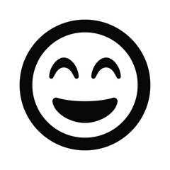Fototapeta premium Grin beam emoji vector icon 