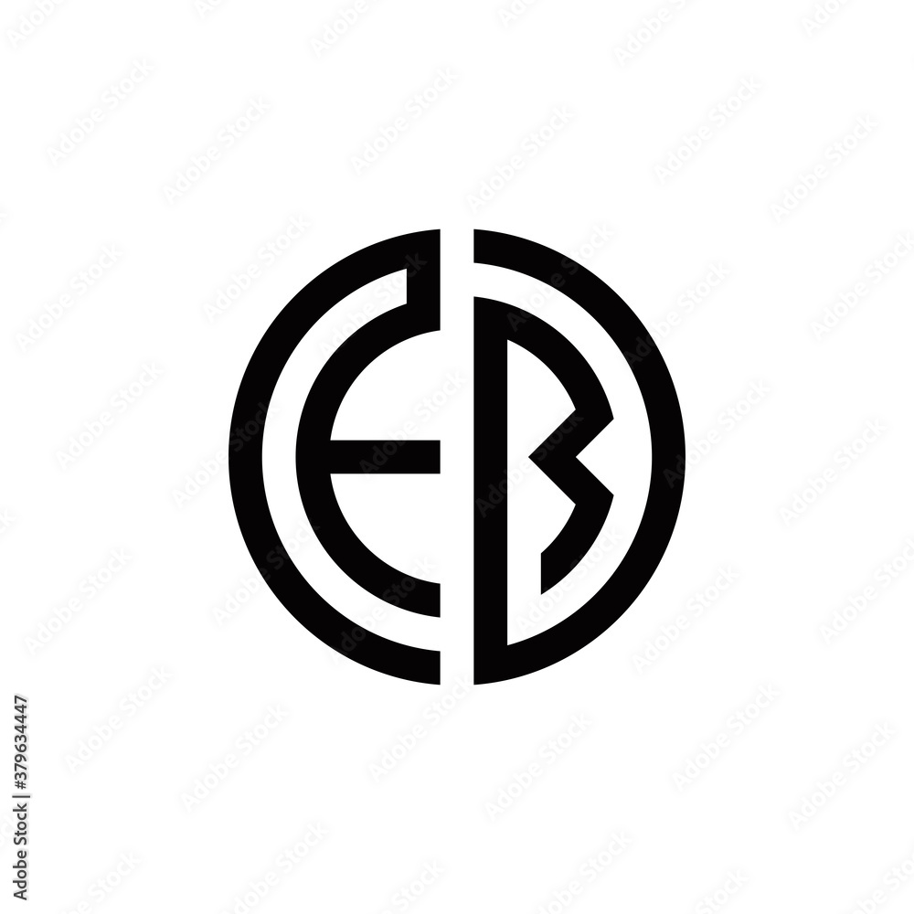 Wall mural e b eb initial logo design vector symbol graphic idea creative