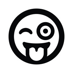 Grin tongue wink emoji icon