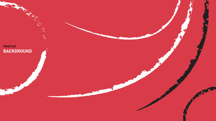 Background vector with contrast brushed curves and circle. Abstract illustration, Simple geometric shapes, creative template.