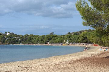 Koukounaries beach , at Skiathos island , in Greece	