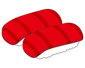 鮪の握り寿司のベクターイラスト　赤身握り