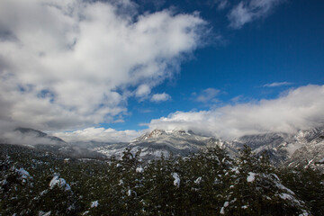 Obraz premium Winter in Bergueda mountains, Barcelona, Catalonia, Pyrenees, Spain