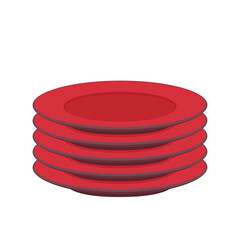 Plate vector. Plate on white background. Plate stack.