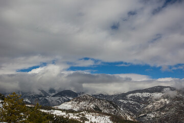 Fototapeta premium Winter in Bergueda mountains, Barcelona, Catalonia, Pyrenees, Spain