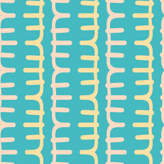 Abstract ladder seamless vector pattern. Straight and curvy line illustration background.