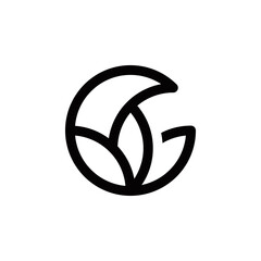 g initial flower logo design vector symbol graphic idea creative