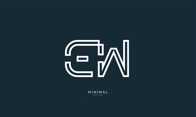 Alphabet letter icon logo EW