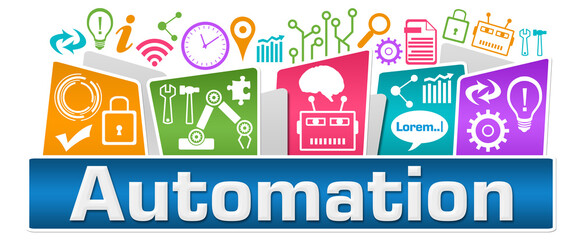 Automation AI Symbols On Top Colorful 